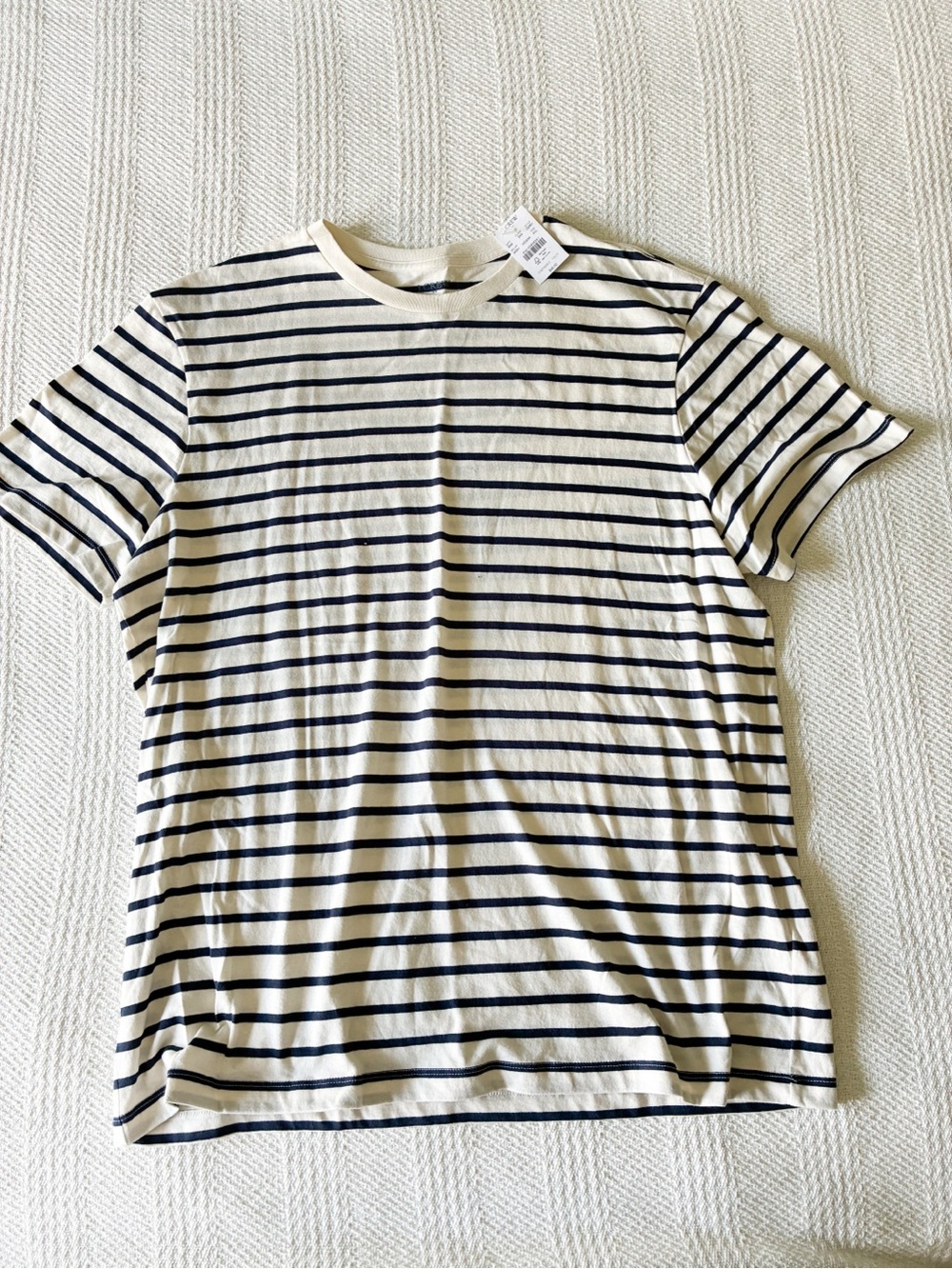 J. Crew Women's Striped Crew Neck Tee - Cream & Navy